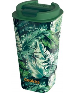 Čaša s dvostrukim stijenkama i poklopcem Quokka Flux - Jungle, 450 ml