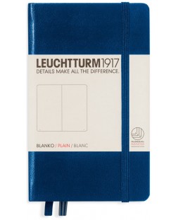 Džepna bilježnica Leuchtturm1917 - A6, bijele stranice, Navy
