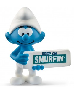 Figurica Schleich The Smurfs - Štrumpf s natpisom "Štrumpfiraj"