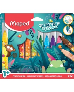 Set flomastera Maped Jungle Fever - Jumbo, 12 boja