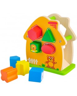 Set za igru Acool Toy - Drvena kućica sa životinjama, sorter