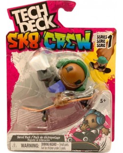 Set za igru Tech Deck SK8 Crew - Fingerboard s figuricom, sa zelenim slušalicama