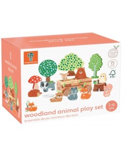 Set za igru Orange Tree Toys - Šumske životinje s kolicima