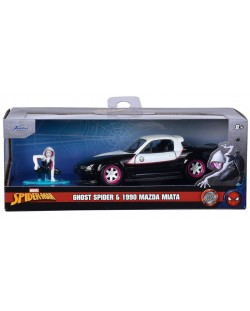 Set za igru Jada Toys - Ghost Spider s 1990 Mazda Miata, 1:32