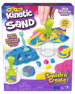 Set za igru Spin Master - Kinetic Sand, Kinetički pijesak Squish N Create