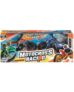 Set za igru RS Toys - Motokros motocikli s amortizerima, 1:12