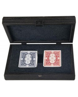 Karte za igranje Manopoulos, drvena kutija s printom krokodilske kože
