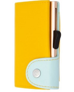 Držač kartice C-Secure - novčanik i pretinac za kovanice, žuti i plavi