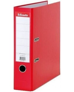 Registrator Esselte Eco - А4, 7.5 cm, РР, metalni rub, zamjenjiva naljepnica, crveni