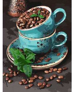 Set za slikanje po brojevima Ideyka - Aromatična zrna kave, 30 х 40 cm