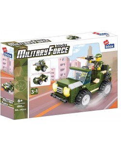 Konstrukcijski set 3 u 1 Alleblox Military Force - Vojni džip, 180 dijelova