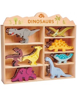Set drvenih figurica Tender Leaf Toys - Dinosauri u stalku