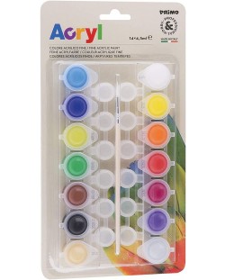 Set akrilnih boja Primo H&P - 14 boja x 4,5 ml, u teglicama