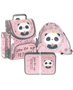 Set 3 u 1 Paso Panda - Princess, ruksak, pernica i sportska torba