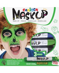 Set boja za lice Carioca Mask up - Čudovišta, 3 boje