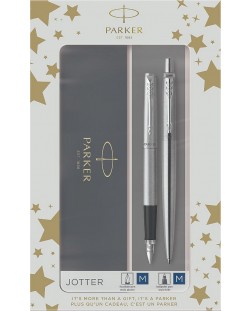 Set nalivpera Parker Jotter Stainless Steel CT - S kemijskom olovkom