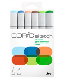 Set markera Too Copic Sketch - Zemljani tonovi, 6 boja