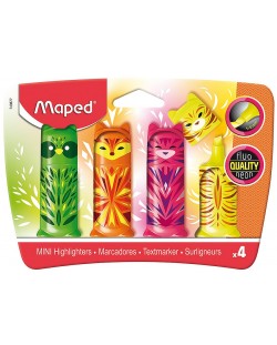 Set markera Maped Fluo'peps - Mini friends, 4 boje