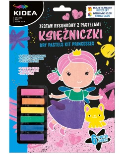 Set za crtanje s pastelama Kidea - Princeze