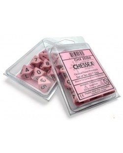 Set kockica Chessex Opaque Pastel - Pink/black, 10 komada