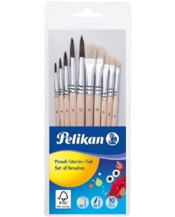 Set okruglih i ravnih kistova Pelikan Starter – 10 komada