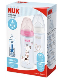 Set bočica Nuk First Choice - TC, 2 х 300 ml, za djevojčicu