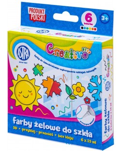 Set gel boja za staklo Astra Creativo - 6 x 15 ml