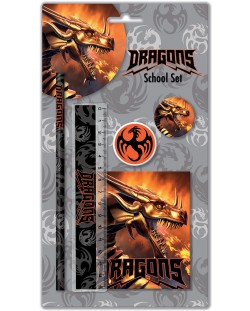 Set školskog pribora Graffiti Dragons - 5 dijelova