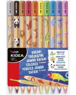 Set olovaka u boji Kidea - Jumbo Safari, 10 boja