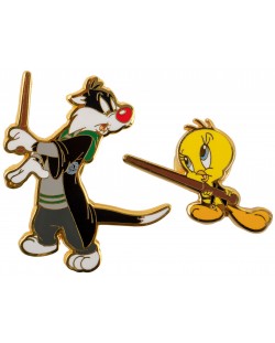 Set bedževa CineReplicas Animation: Looney Tunes - Sylvester and Tweety at Hogwarts (WB 100th)