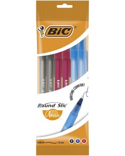 Set kemijskih olovaka BIC Round Stic Classic - 1.0 mm, 6 kom.