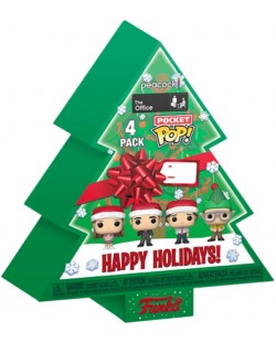 Set figura Funko Pocket POP! Television: The Office - Happy Holidays Tree Box
