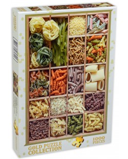 Puzzle Gold Puzzle od 1000 dijelova - Kolekcija tjestenine u drvenoj kutiji