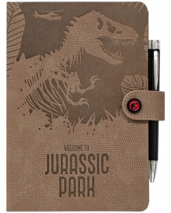 Set bilježnica s kemijskom olovkom Erik Movies: Jurassic Park - Welcome to Jurassic Park, A5 format