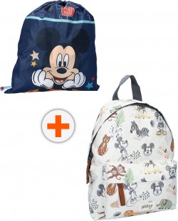 Set za vrtić Vadobag Mickey Mouse - Ruksak i sportska torba, Wild About You