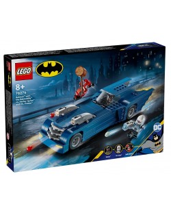 Konstrukcijski set LEGO DC Comics Super Heroes - Batman s Batmobilom vs. Harley Quinn i Mr. Freeze (76274)