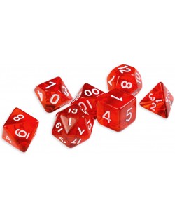 Set kockica Dice4Friends Transparent - Red, 7 komada