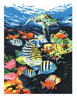 Set za slikanje akrilnim bojama na platnu Royal - Oceanske dubine, 23 х 30 cm