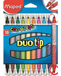 Set dvostranih flomastera Maped Color Peps Duo Tip - 10 boja