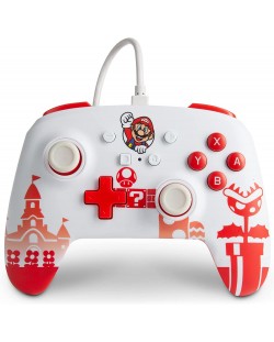 Kontroler PowerA - Enhanced, žičani, za Nintendo Switch, Mario Red/White