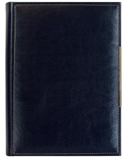 Kožna bilježnica-agenda Lemax Novaskin - А5, tamnoplava, Standart