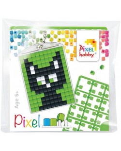 Kreativni set piksela Pixelhobby - Privjesak za ključeve, Crna mačka