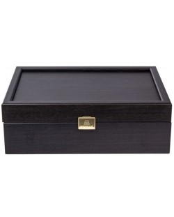 Kutija za figure Manopoulos - drvena, crna, 23.6 x 16.4 cm