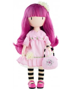 Lutka Paola Reina Santoro Gorjuss - Cherry Blossom, u ružičastoj haljini i s ljubičastom kosom, 32 cm