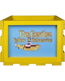 Kutija za gramofonske ploče Crosley - Yellow Submarine, žuta/plava