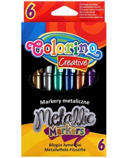 Markeri Colorino Creative - 6 boja, metalik