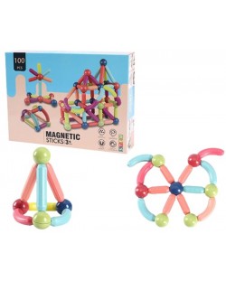 Magnetski konstruktor s loptama i palicama Magnetic Sticks - 100 komada