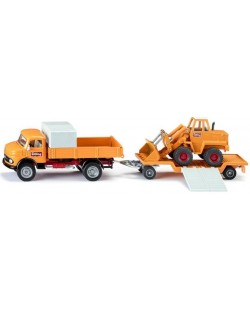 Metalna igračka Siku - Kamion s prikolicom i fadroma Mercedes-Benz 710