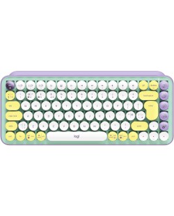 Mehanička tipkovnica Logitech - POP Keys, bežična, ljubičasto/zelena