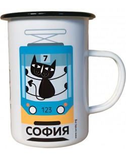 Metalna šalica Jež Art & Design -  Tramvaj “Sofija T8M”, 450 ml